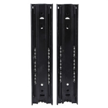 1 Pair Cold Rolled Steel Black 8 Inch Drawer Sliding Rail with 3-Section Ball Bearing
