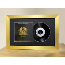 (Gold) Framed 12" Vinyl Record & Sleeve - Black Mount - 26x16.5"