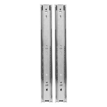 2Pcs 14in Drawer Slide Telescopic 3 Section Cold Rolled Steel for Mobile Cabinet White/BlackWhite