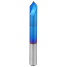 90 Degrees Chamfer End Mill 2 Flute Blue Coating Tungsten Steel Cemented Carbide Hand Tool6 x 50mm