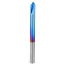 90 Degrees Chamfer End Mill 2 Flute Blue Coating Tungsten Steel Cemented Carbide Hand Tool4 x 50mm