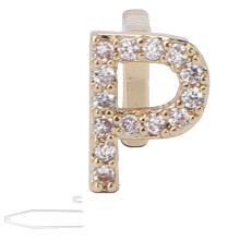 Plated English Letter Teeth Brace Copper Teeth Decoration for Halloween Party PerformanceGold P