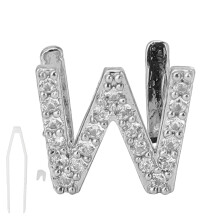 Single Hip Hop Teeth Initial Letters Teeth Halloween Dentures Ornaments AccessoriesSilver W