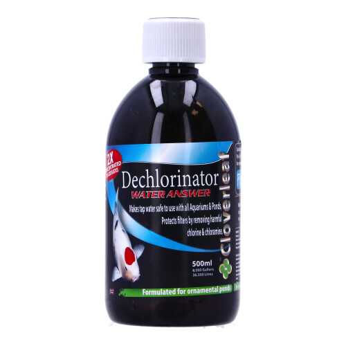 Cloverleaf Dechlorinator Water Answer Pond Treatment Tap Safe 500ml