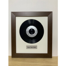 (Mahogany) Framed Vinyl Record Art, Personalized Title, 17x15" Frame