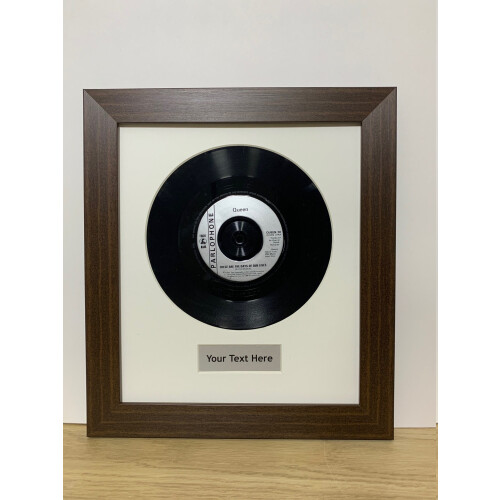 (Mahogany) Framed Vinyl Record Art, Personalized Title, 17x15" Frame