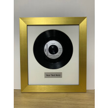 (Gold) Framed Vinyl Record Art, Personalized Title, 17x15" Frame