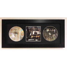 (Black, Black) CD Album Cover Display Frame: Black or White Mount (19" x 8.50")