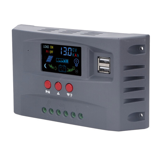 Solar Charge Controller with Light LCD MPPT Overcurrent Protection Solar Charge Controller 12V 24V 20A 1