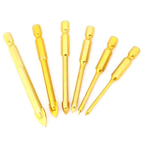 6pcs Triangular Drill Bits Hex Shank Slot Twisted Drilling Bits 3/4/5/6/8/10mm 1