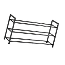Aktuelles Schuhregal aus schwarzem Metall mit klappbaren und- 3