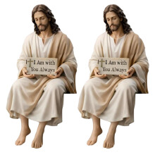 Hars Christus Sculptuur met Gezelschap Inscriptie-EEN 2 stuks