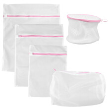 5St Mesh Waszakken Voor Ondergoed En 's Met Duurzaam Nylon Wit