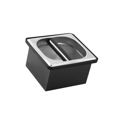 Black And Silver Coffee Grounds Container Stainless Steel-S