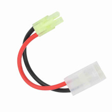 Adapter Cable Large Female to Mini Male 16AWG Silicone Power Cord 13cm for Tamiya Airsoft RC