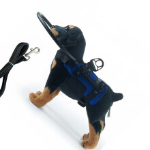 Polyester Protective Bumper Collar Leash Dog Harness for-Blue