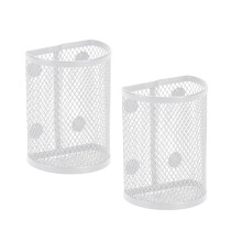 IJzeren pennenbekers, magnetische basis, potloodhouder-2 wit