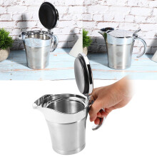 Double Walled 750ML Stainless Steel Sauce Pot with Lid for Gravy