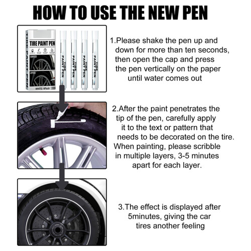 4 Pack White Ink Markers