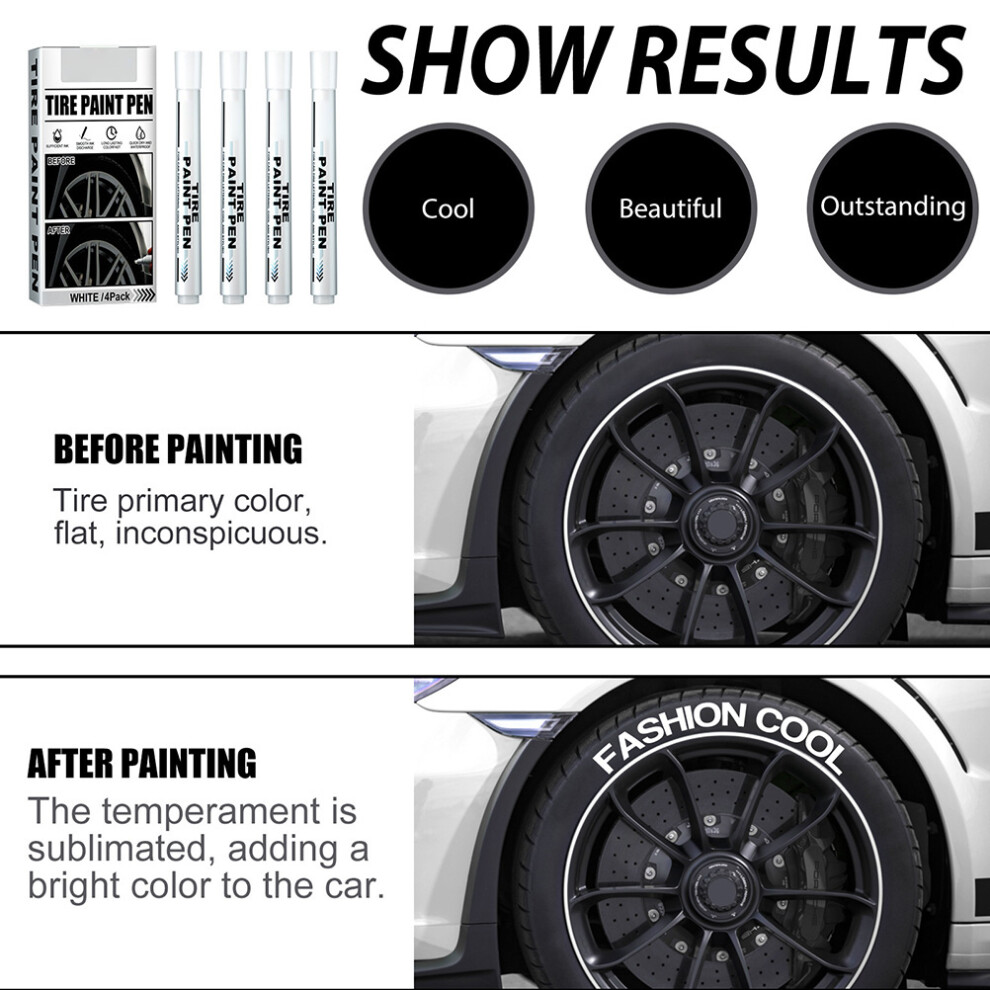 4 Tyre Paint Markers White 7293282122567