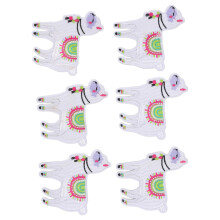 6pcs Cartoon Alpaca DIY Iron On Patches Cotton Embroidery Badge for Clothes