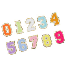 10Pcs Colorful Iron On Number Patches 0-9 Bright Cotton for Hat Backpack Shirt