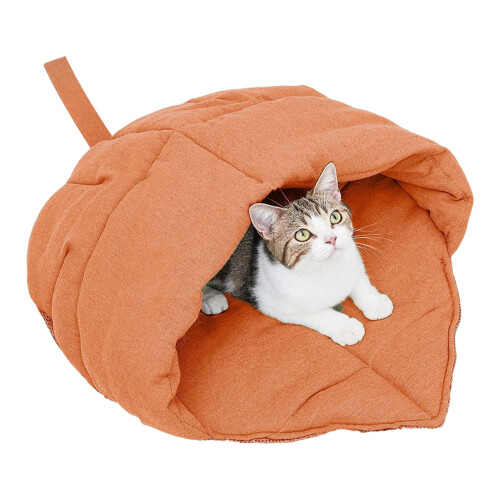 Creative Leaves Shape Nest Cats Bed Hideouts Cave-salmon pink