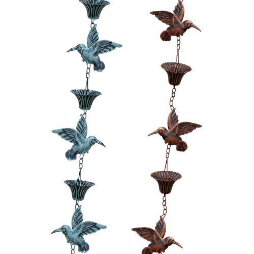 Easyly Install Rain Chain Adjustable Length Rainwater-Blue