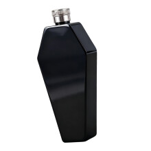 Modern Geometric Shape Pocket Size Liquor Bottle-Black