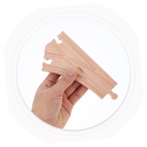 2pcs Wooden Train Track Switch Set for Thomas, MultiDirectional Durable Railway Accessories 2