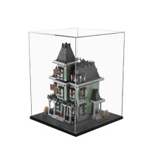 Display Case for 10228 Monster House, Transparent Acrylic Dustproof Box with Black Base