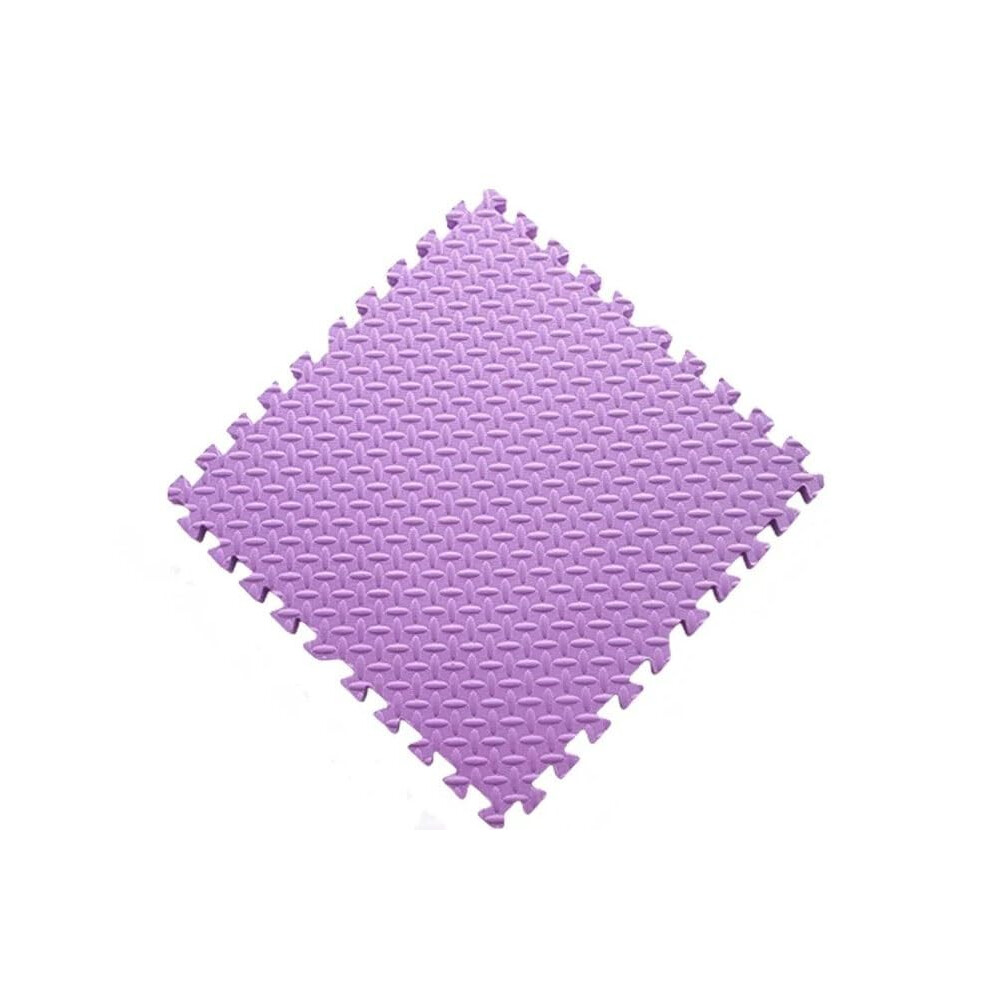 Eva Foam Puzzle Mat 30X30cm, Interlocking Floor Tiles For Kids Playroom And Home Gym Purple