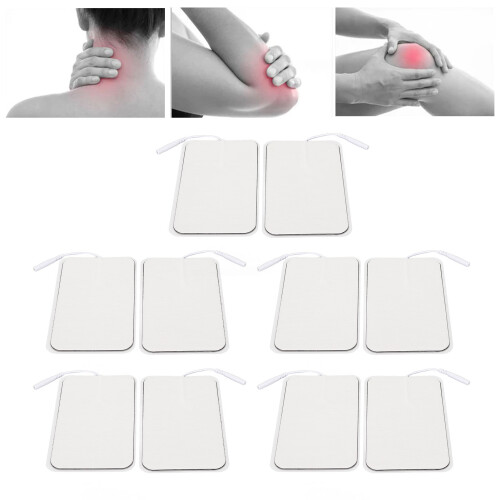 10Pcs Rectangular TENS Unit Reusable Electrotherapy Pads 2.0mm