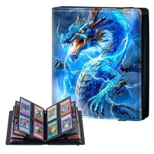 4 Pocket Trading Card Binder PU Leather, Card Collection Binder Compatible with MTG, TCG and Sports Baseball Cards