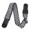 Comfortable Guitar Strap Black & White Plaid with Pouch for Picks Adjustable 6