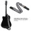 Comfortable Guitar Strap Black & White Plaid with Pouch for Picks Adjustable 8
