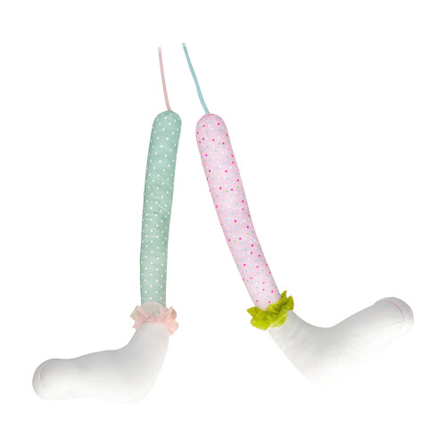 Handmade Fabric Easter Rabbit Leg Hanging Ornament-pink green