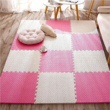 Pink White Interlocking Foam Floor Tiles 6PCS EVA Gym Mats with Cushioning and Water Resistant Surface