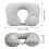 2Pcs Grey Travel Pillow U Shaped Neck Support Cushion for Sleeping Use 2