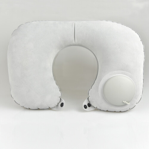 2Pcs Grey Travel Pillow U Shaped Neck Support Cushion for Sleeping Use 2