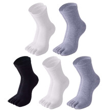 5 paar saugfähige Baumwoll-Zehensocken für herren, sport laufsocken