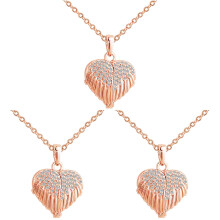 3 Teile Herzförmige Halskette Kupfer Damen Schmuck