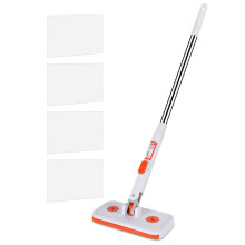 Efficient Cleaning Mop for Small Spaces Tight-Mop and 4 cloths