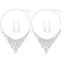 2 Sets Legierung Kristall Brautschmuck Ohrringe