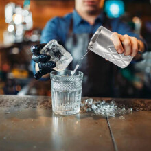 Stainless Steel Double Wall Cocktail Mixing Glass 391g Unbreakable