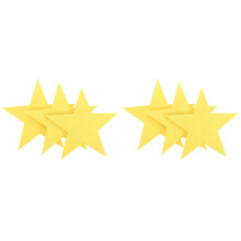 6Pcs Yellow Felt Star Decorations Handheld Cutouts for Party and Stage