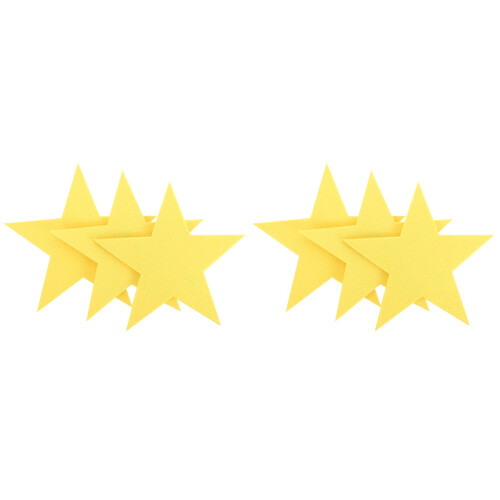 6Pcs Yellow Felt Star Decorations Handheld Cutouts for Party and Stage