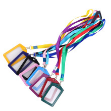 8Pièces Porte-Badge Cuir Double Face Lanière Polyester Coloré