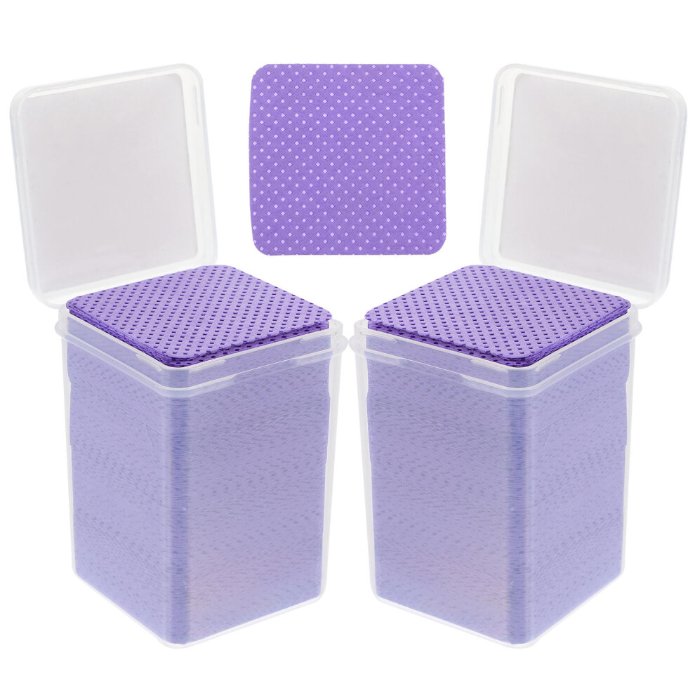 Iplusmile 400Pcs Lash Extension Cleaning Pads Nail Polish Remover Wipes Purple