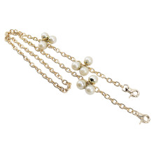 1Pc Golden Bag Pearl Chain Metal Strap Accessory for Bags